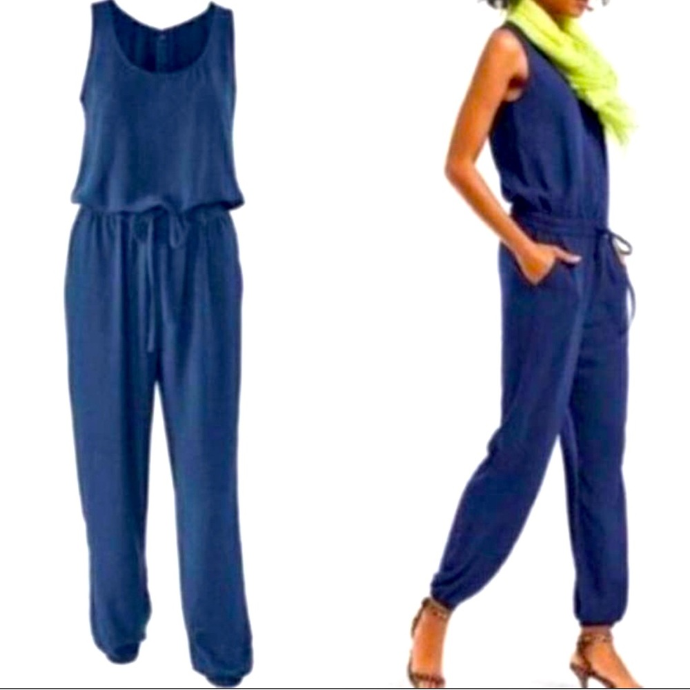 Cabi French Navy Jumpsuit Size L